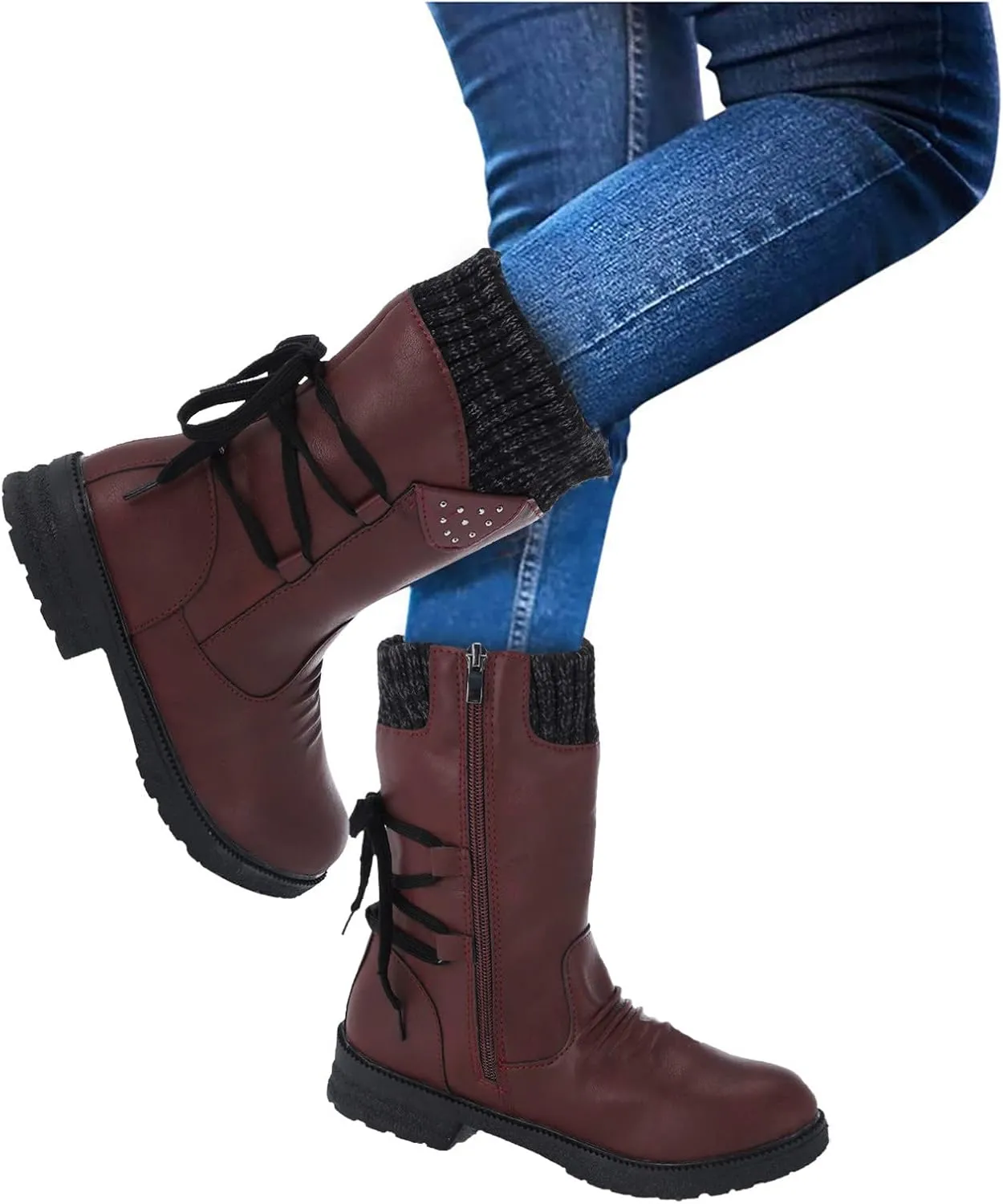 Ankle Snow Boots for Women 2023 Waterproof Non Slip Winter Boots Women Ladies Waterproof Snow Boots with Heels Boots for Winter Botas De Mujeres Para El FrO
