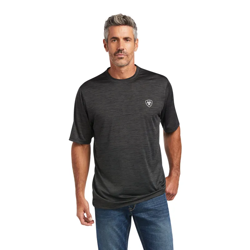 'Ariat' Men's Charger Vertical Flag Tee - Charcoal