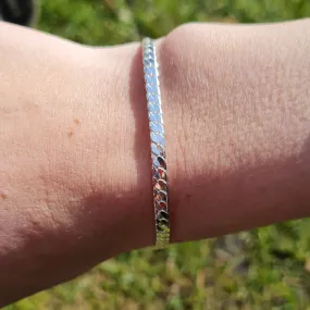 Armbånd, Sildeben Kæde, sterlingsølv, 16-19 cm/3,5 mm