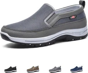 Auguscare Shoes Men, Men's Arch Support Slip-On Canvas Loafers, Casual Non Slip Orthopedic Walking Sneakers