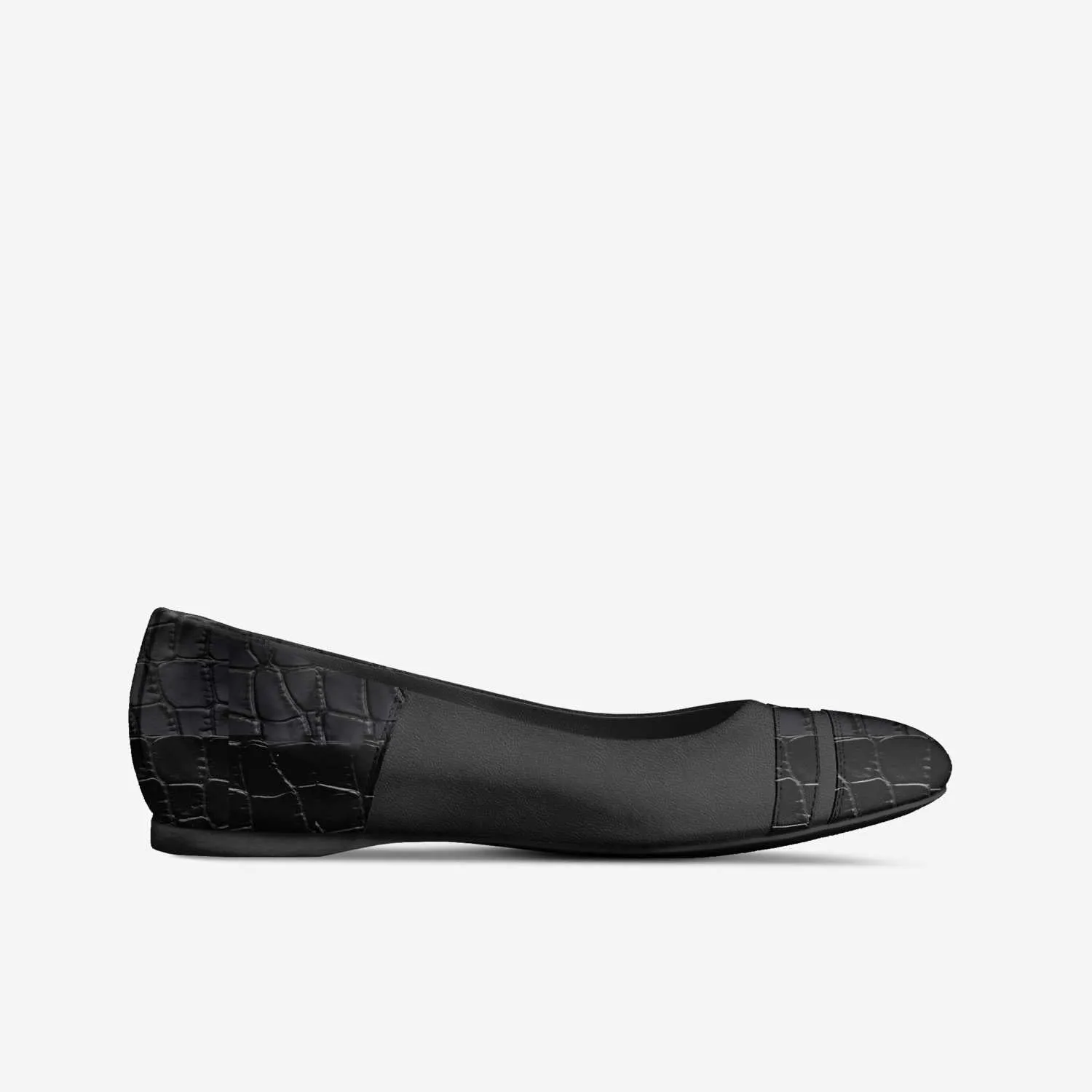 BLACK ALLIGATOR SIGNATURE BALLERINA FLAT