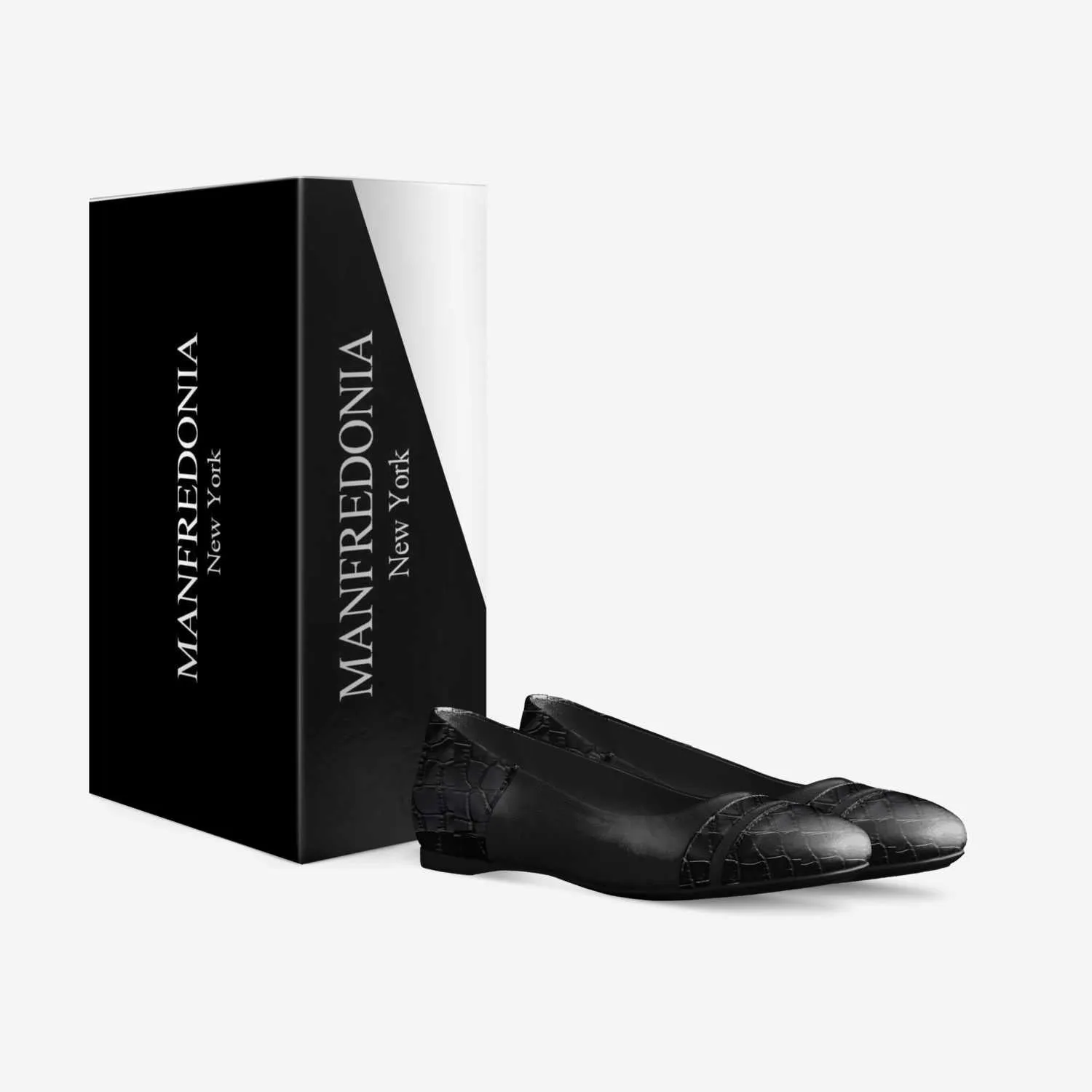 BLACK ALLIGATOR SIGNATURE BALLERINA FLAT