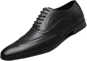 Casual Business Oxford Leather Shoes Men's Dress Shoes Patchwork British Style Retro Brogue Shoes Mens Wedding Party Flats Men Office Business Leather Oxfords Shoe