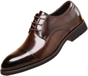 Classic Men's Leather Dress Shoes Fashion Lace-Up Business Formal Oxfords Shoes Men Wedding Tuxedo Shoes