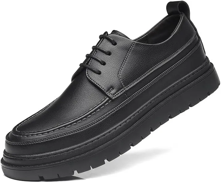 Classic Men's Leather Dress Shoes Men Lace-up Formal Platform Casual Business Oxfords Shoes