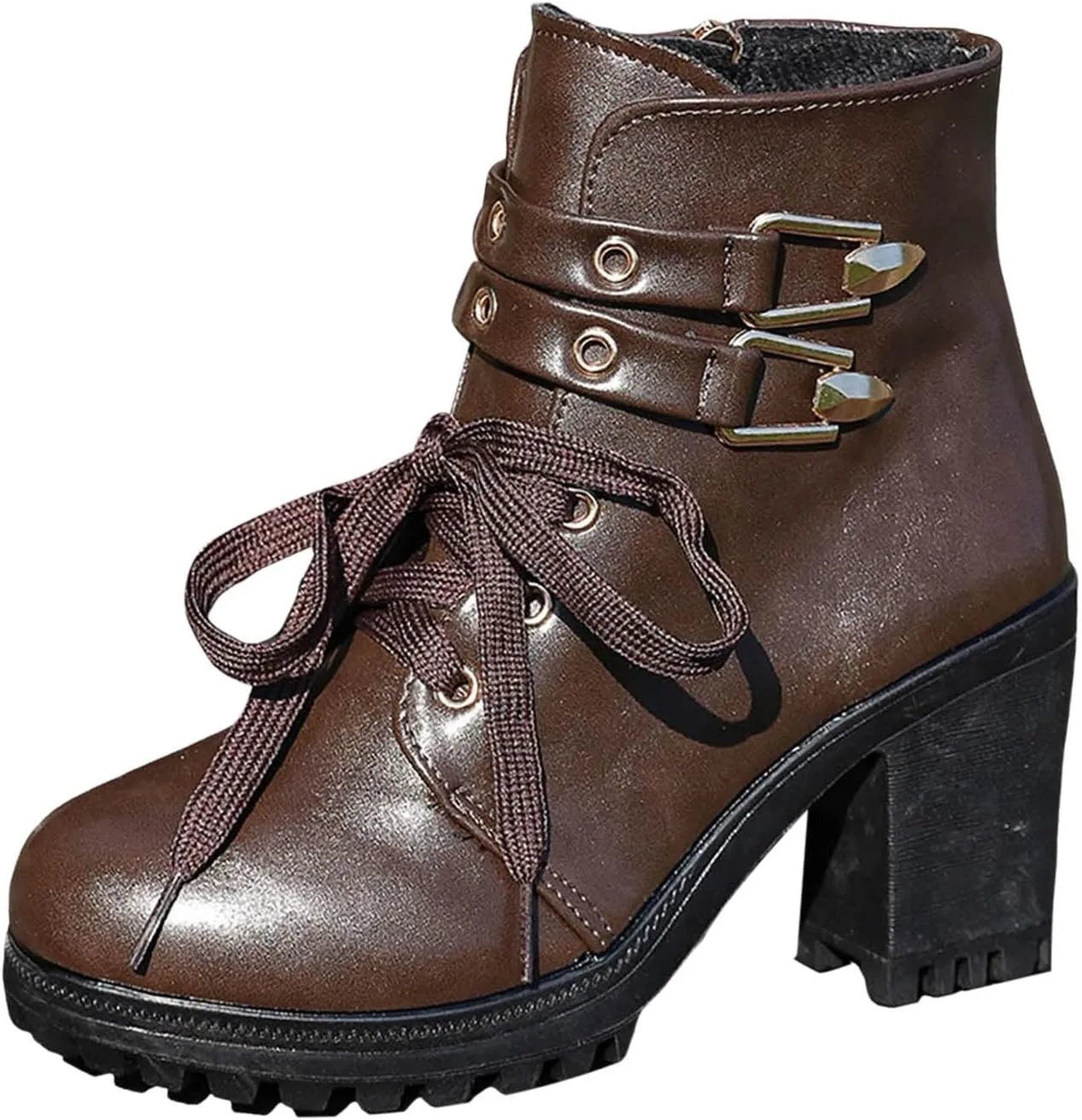 Cowboy Boots for Women Retro Classic Lace Up High Heel Ankle Boots Ladies Shoes Autumn Fashion Western Short Boots