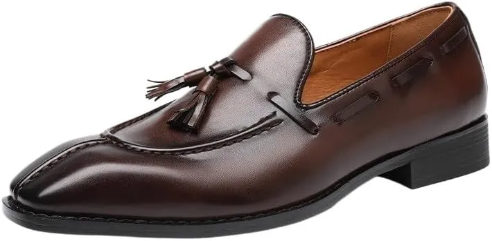 Fashion Large Size Mens Casual Shoes Light Slip on Man Tassels Loafers Designer Leather Moccasins Wedding Party Leather Shoes