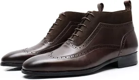 Leather Dress Shoes for Mens Leather Formal Casual Slip On Driving Shoes Business Men's Boat Casual Walking Shoes Handmade Moccasin Dress Shoes,Brown,9.5US/44EU