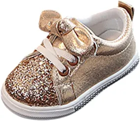 Little Girl Sneakers Run Shoes Boys Bowknot Children Sport Crystal Baby Girls Sequins Bling 6 Month Baby Shoes