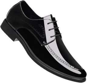Man's Business Suit Tuxedo Shoes Patent Leather Slip-On Oxfords Wedding Dress Shoes for Driving Walking Wedding Outdoor Indoor Size