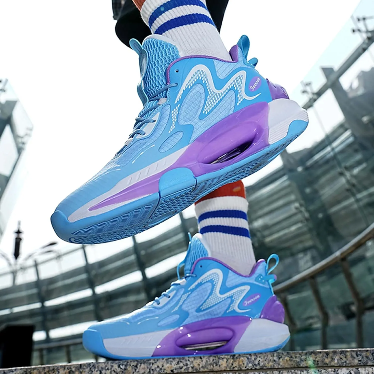 Men Women High Top Basketball Shoes Teen Sports Running Shoes Street Casual Walking Shoes Breathable Comfortable Walking Travel Casual Fashion Sneakers
