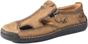 Men's Breathable Slip On Sandals for Casual Walking Outdoor Beach Comfortable Lightweight Non Slip Durable Fisherman Flat Sandals