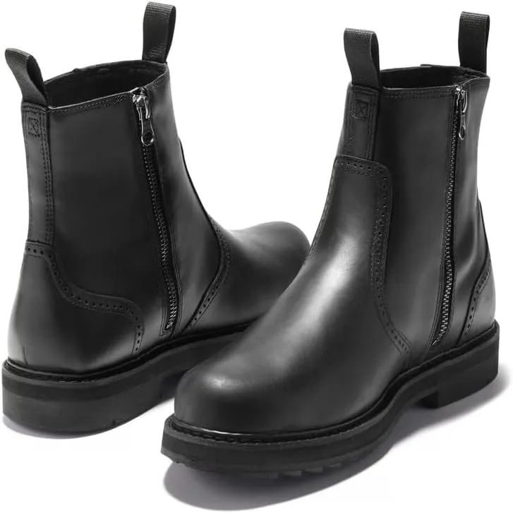 Men's Chelsea Boots Suede Zipper Dress Boots Retro Classic Breathable Lightweight Square Head Ankle Boots Cowboy Boots for Men