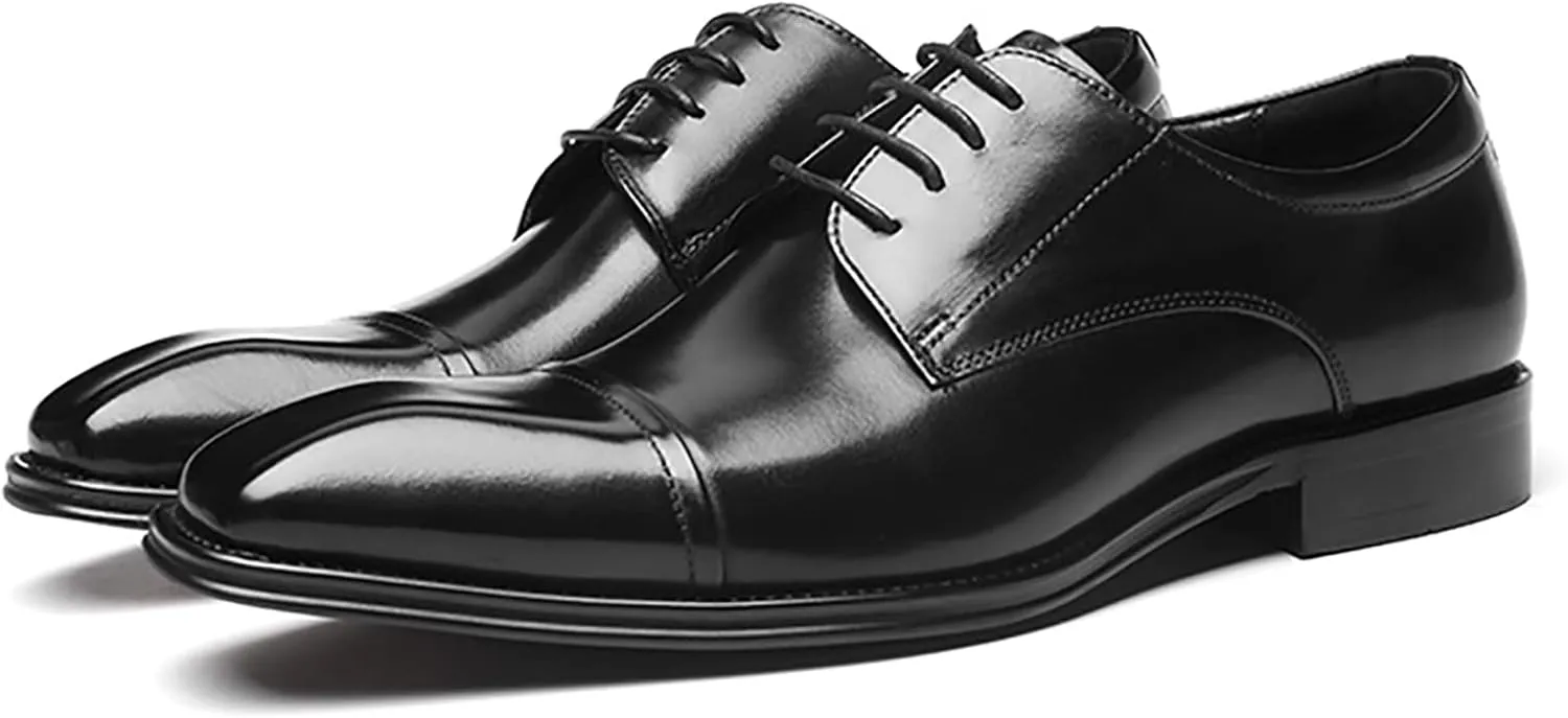 Men's Dress Leather Shoes Formal Loafers for Men Casual Slip On Moccasins Leather Lightweight Driving Shoes Business Shoes,Black,8US/41EU