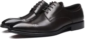 Men's Dress Leather Shoes Formal Loafers for Men Casual Slip On Moccasins Leather Lightweight Driving Shoes Business Shoes,Brown,8US/41EU
