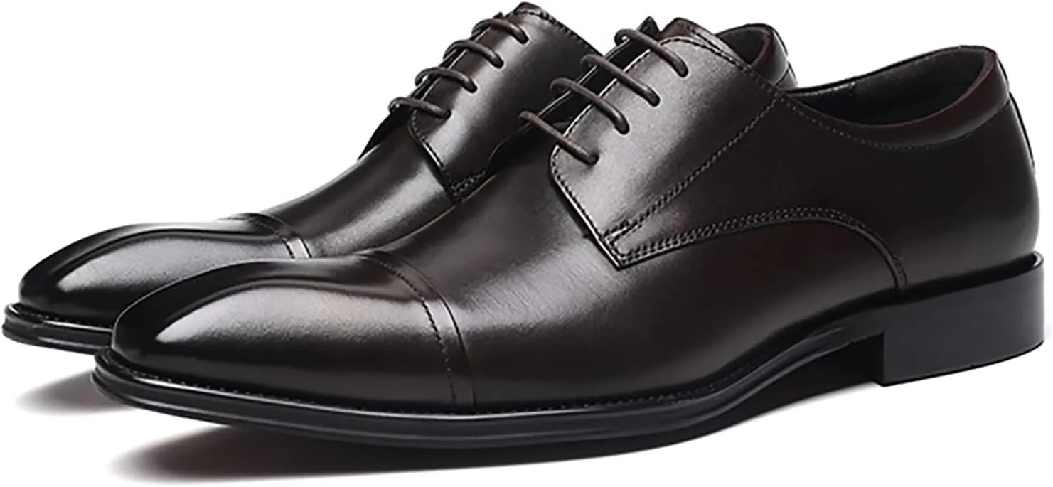 Men's Dress Leather Shoes Formal Loafers for Men Casual Slip On Moccasins Leather Lightweight Driving Shoes Business Shoes,Brown,8US/41EU