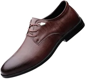 Men's Dress Shoes Men Comfort Soft Business Casual Oxford Flexural Leather Fashion Derby Sneakers