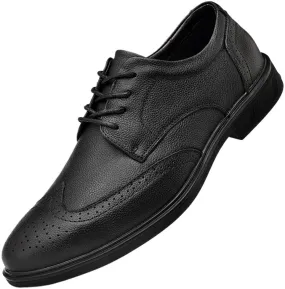 Men’s Dress Shoes Oxford Leather Classic Business Formal Comfortable Lace-Up Wedding Non-Slip Stylish Office Work Footwear Shoes