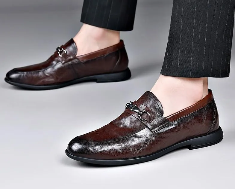 Men's Dress Shoes Slip On Pointed Toe Derby Shoe Classic Formal Business Oxfords Shoes for Men