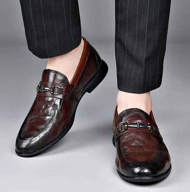 Men's Dress Shoes Slip On Pointed Toe Derby Shoe Classic Formal Business Oxfords Shoes for Men
