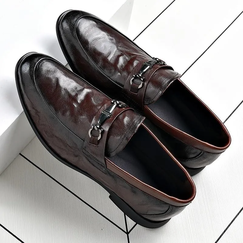 Men's Dress Shoes Slip On Pointed Toe Derby Shoe Classic Formal Business Oxfords Shoes for Men