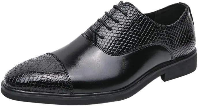 Men's Italian Black Patent Leather Shoes, Lace-up Formal Dress Loafers, All-Match Fashion Shoes, Office Formal Oxfords
