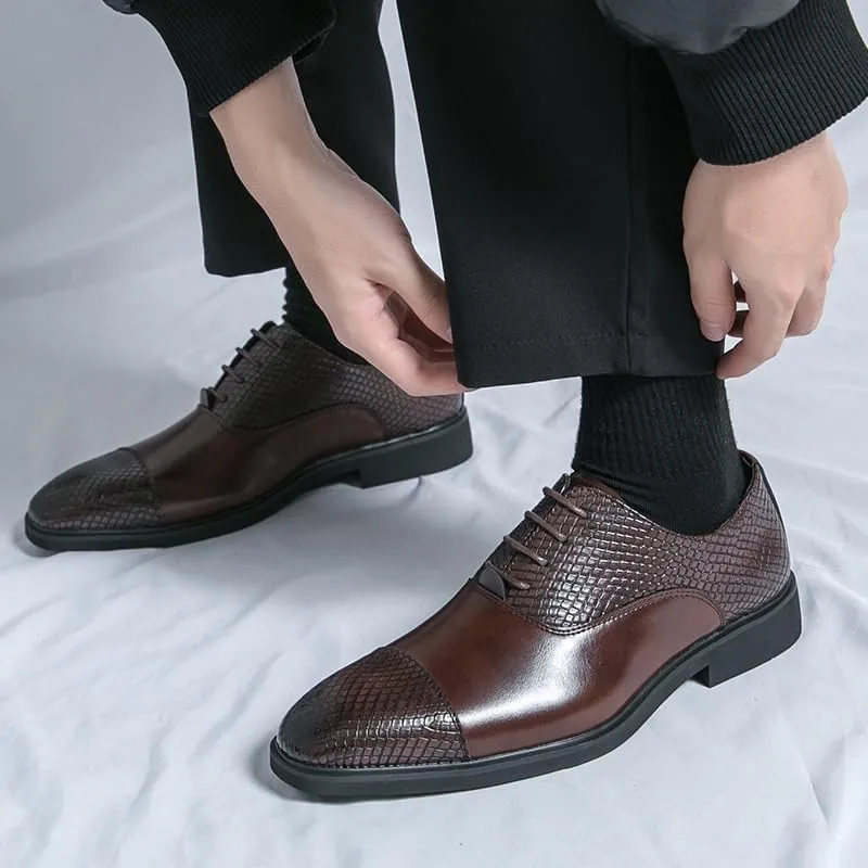 Men's Italian Black Patent Leather Shoes, Lace-up Formal Dress Loafers, All-Match Fashion Shoes, Office Formal Oxfords