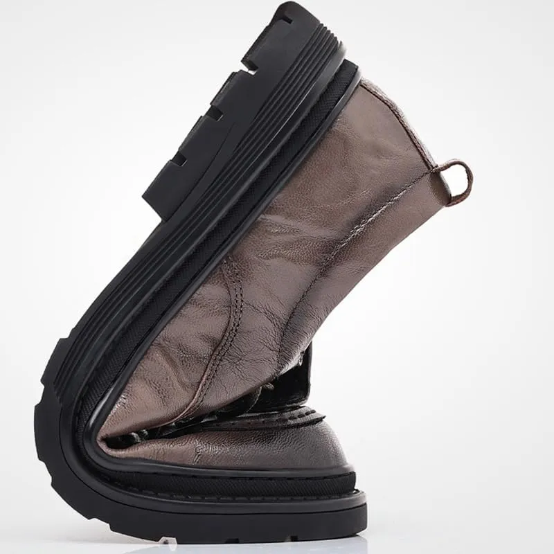 Men's Retro Oxford Shoes - Chunky Heel Non-Slip Business Dress Shoes for Formal and Casual Wear