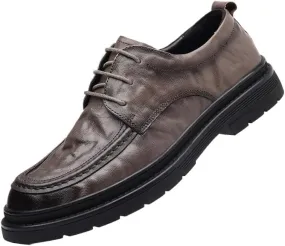 Men's Retro Oxford Shoes - Chunky Heel Non-Slip Business Dress Shoes for Formal and Casual Wear