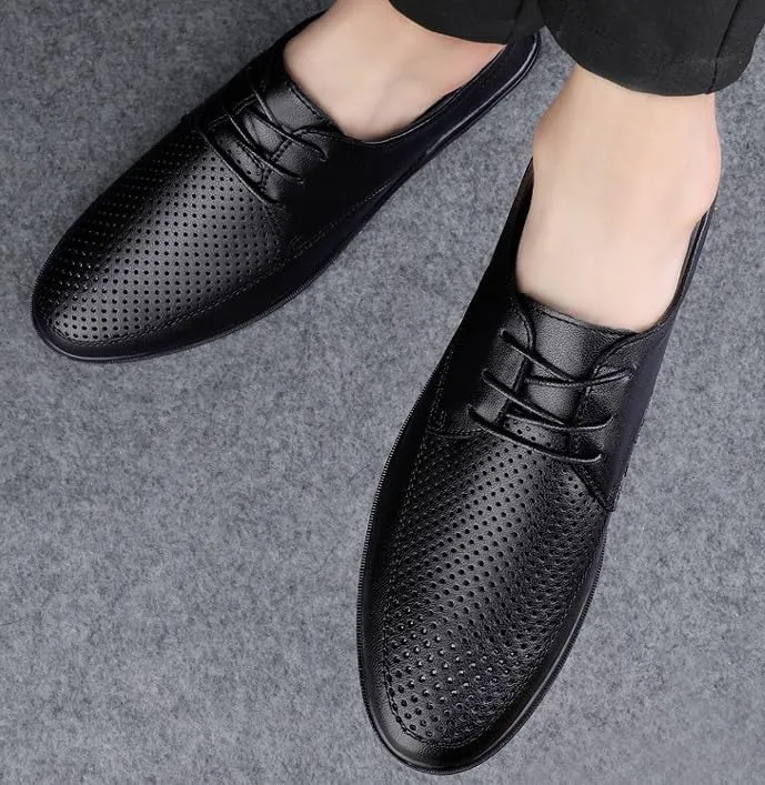 Men's Summer Oxford Shoes Fashion Leather Derby Shoes Business Wedding Dress Shoes for Men