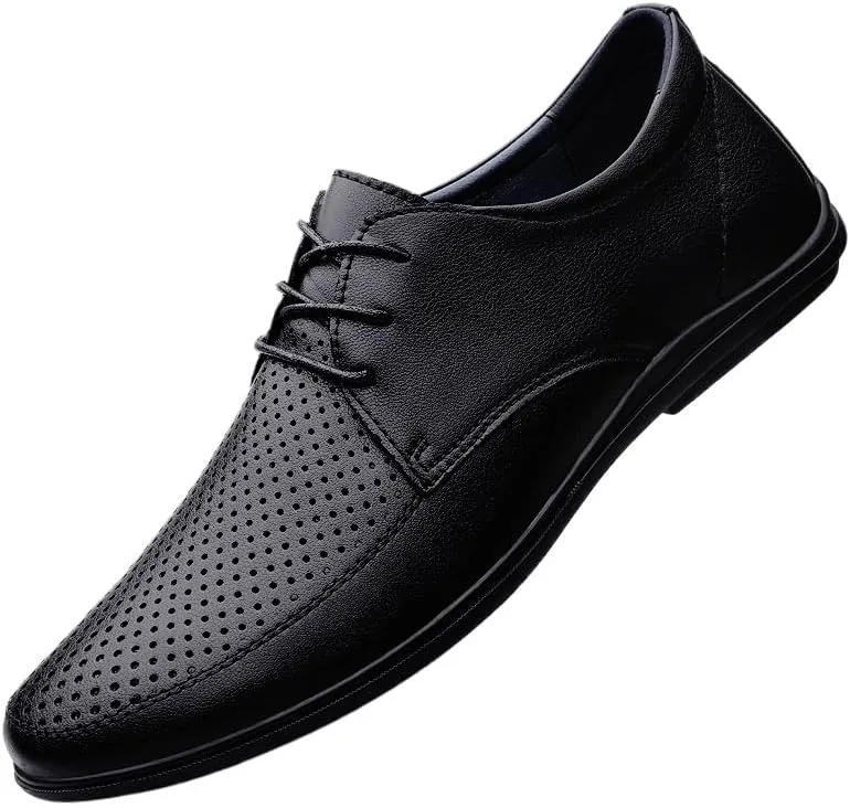 Men's Summer Oxford Shoes Fashion Leather Derby Shoes Business Wedding Dress Shoes for Men