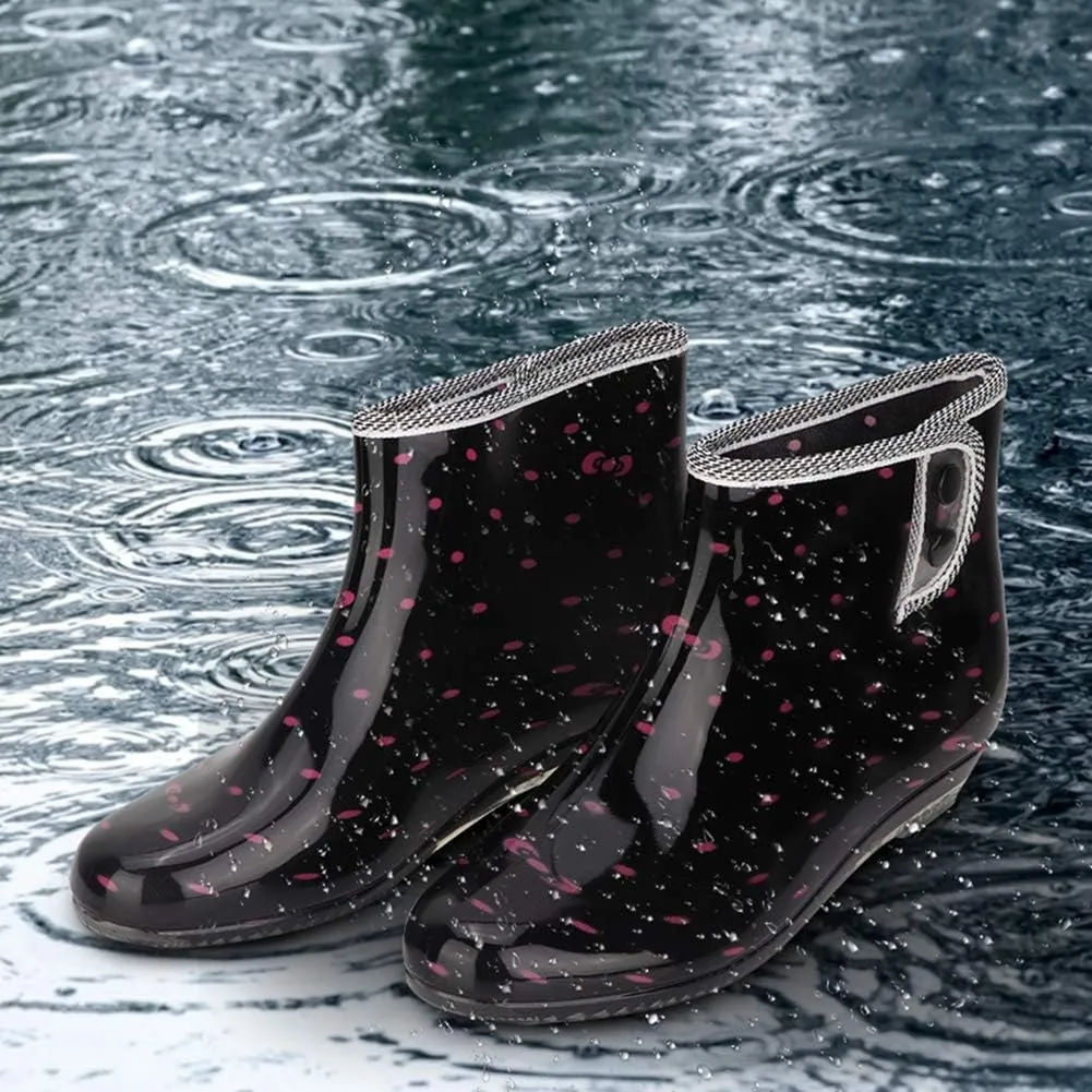 Short Rain Boots for Women, Anti Slip Comfortable Woman Rain Boots Garden Shoes Rubber Work Boots for Garden and Outdoor Work (40)