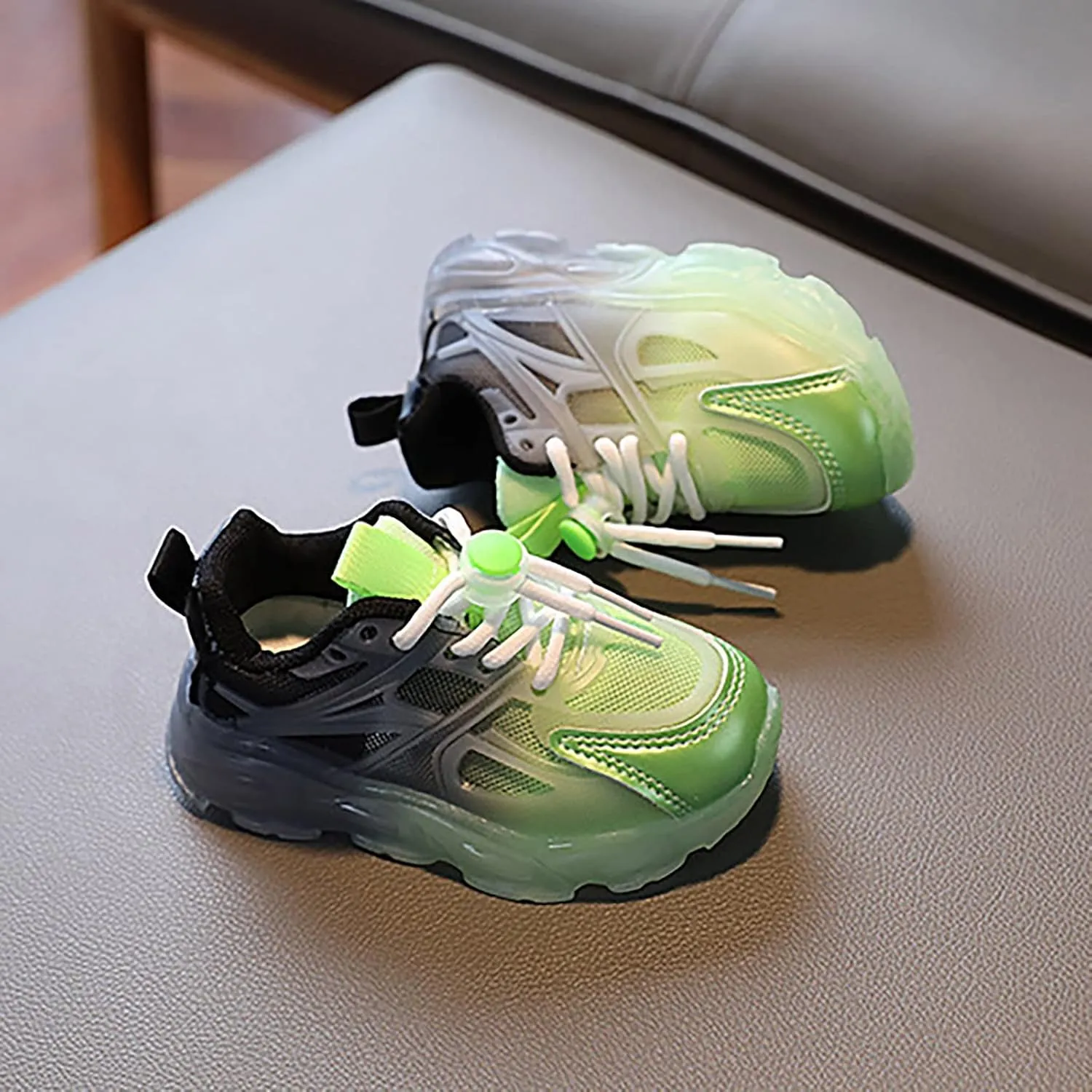Sneakers for Kids Girls Boys Flashing for Little Kid LED Light Up Sneakers Breathable Sport Casual Adjustable Strap