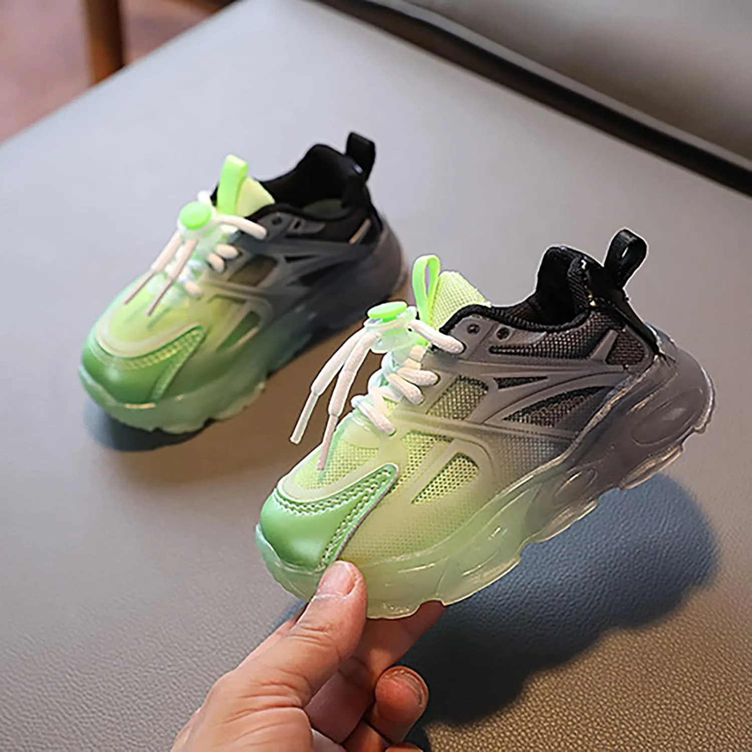 Sneakers for Kids Girls Boys Flashing for Little Kid LED Light Up Sneakers Breathable Sport Casual Adjustable Strap