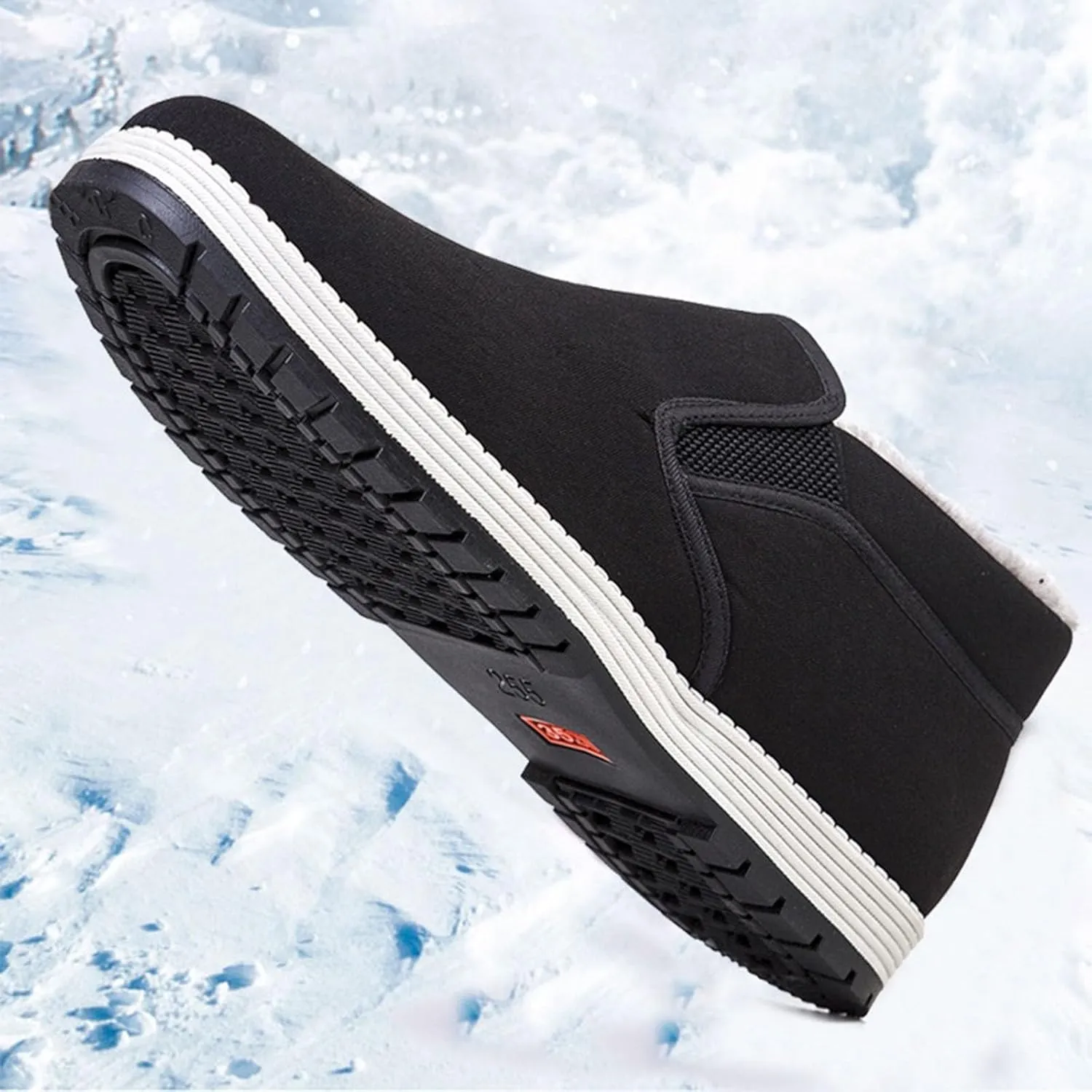 Snow Shoes For Men Low Top Ankle Booties Wide Calf Platform Boots Non-Slip Winter Walking Shoes For Men