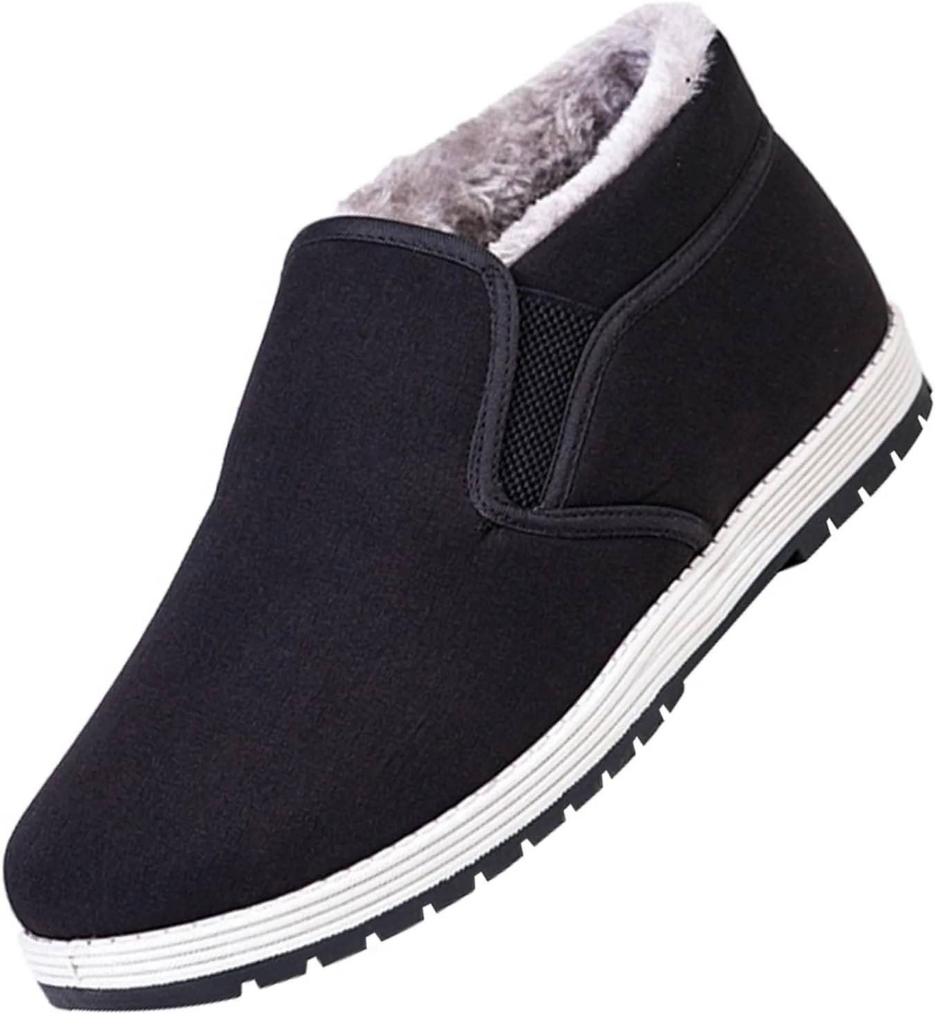 Snow Shoes For Men Low Top Ankle Booties Wide Calf Platform Boots Non-Slip Winter Walking Shoes For Men