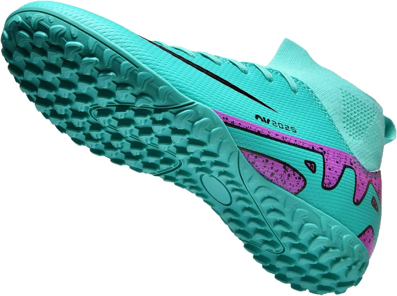 Turf Mens High-Top Soccer Cleats Womens Football Shoes for Boys Girls Beginners Lightweight Youth Professional Indoor Outdoor Black Purple Pink Beige