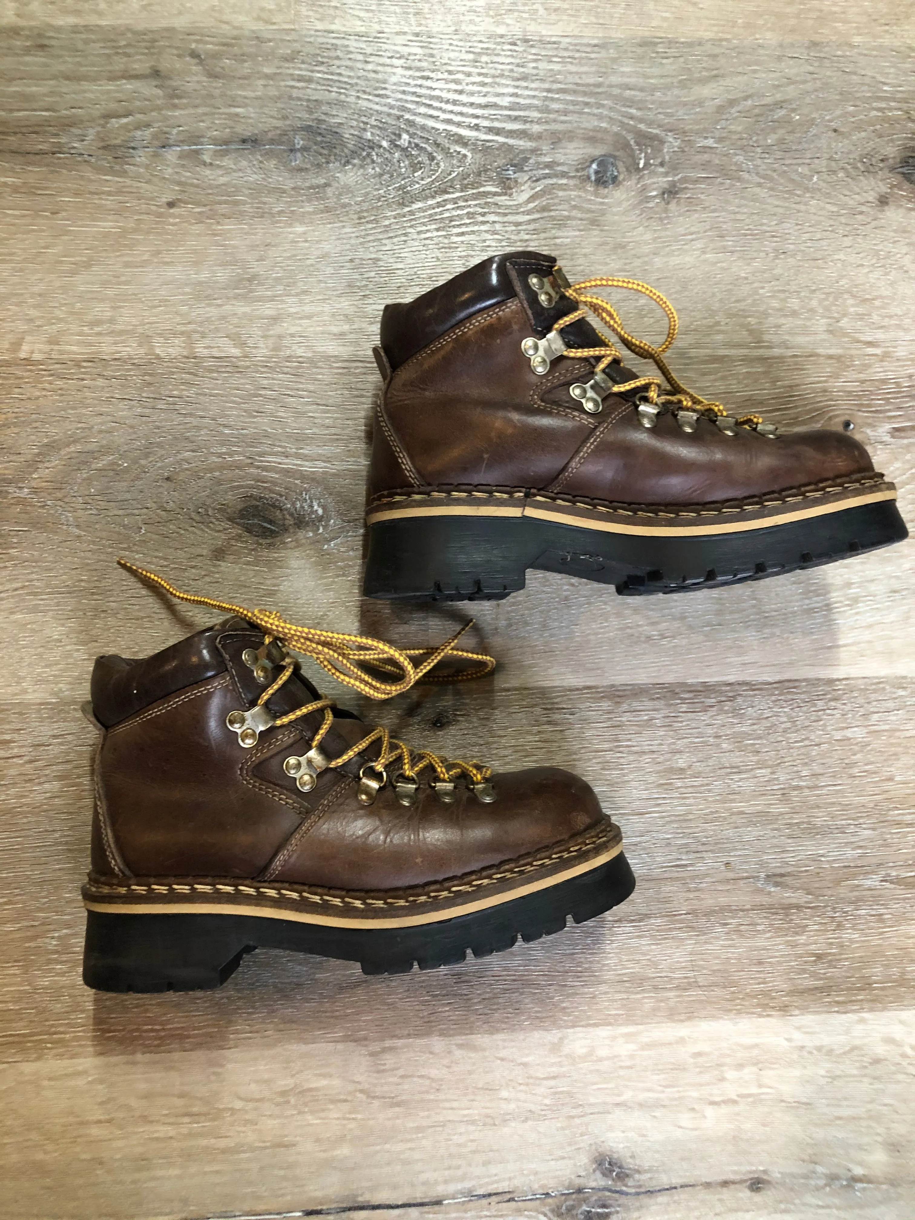 Vintage Leather Hiking Boots. Made in Italy, SOLD
