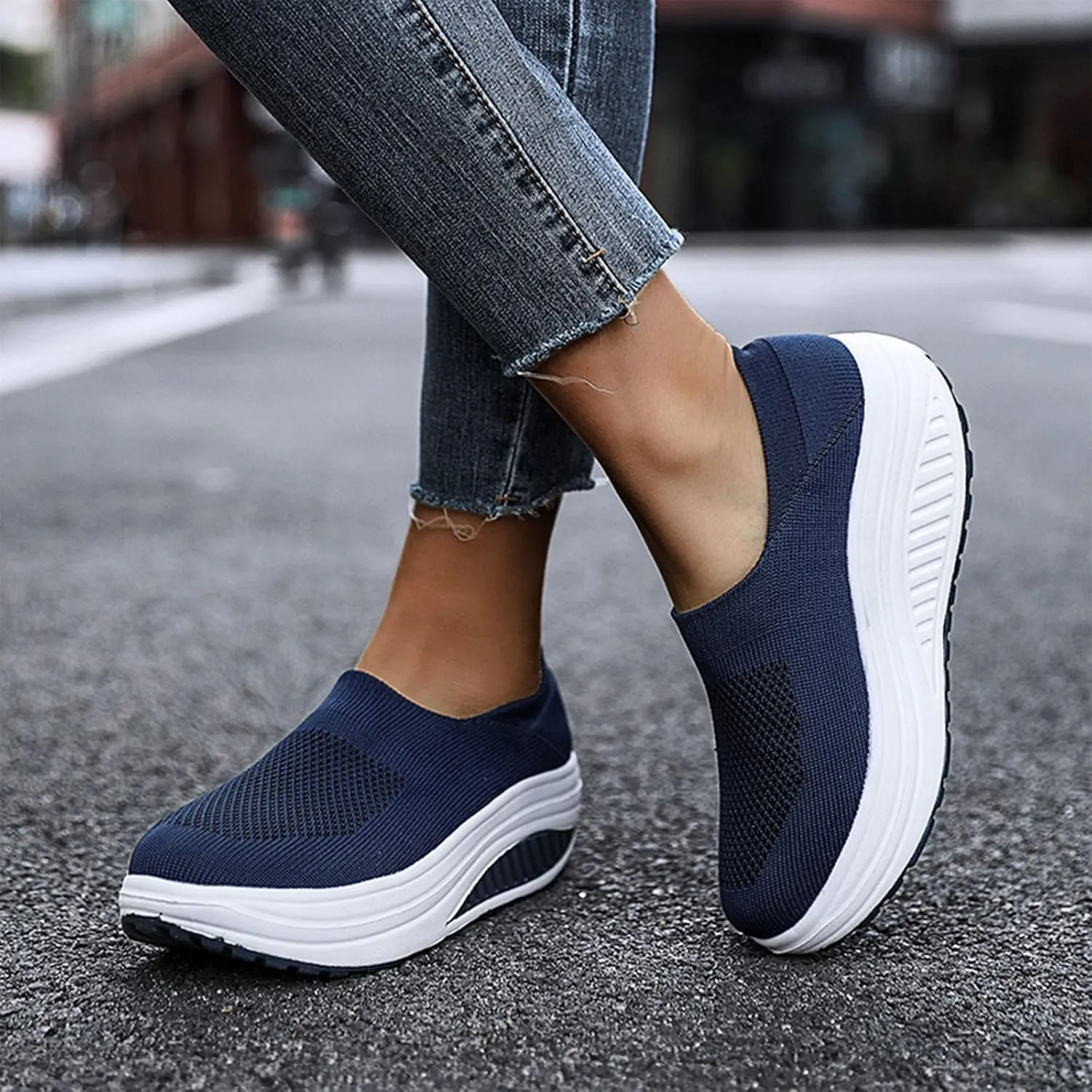 Women Sneakers Size 9 Wide Orthopedic Walking Shoes Platform Sneakers for Women Womens Slip On Sneakers Black and White Womens Sneakers Size 8 Trendy Zapatos Tenis para Mujer Negros De Meter